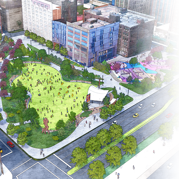 Rendering of arts landing